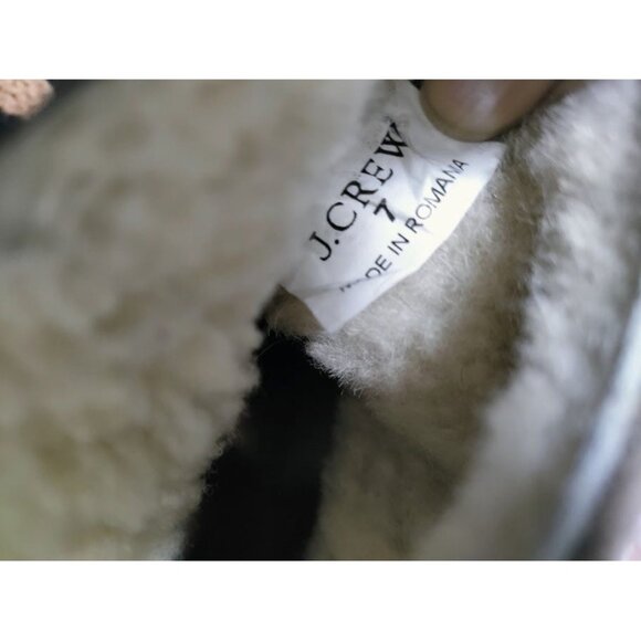 J.Crew Round Toe Parker Shearling Suede Leather Ankle Boots Brown Women's Size 7 - Picture 8 of 10